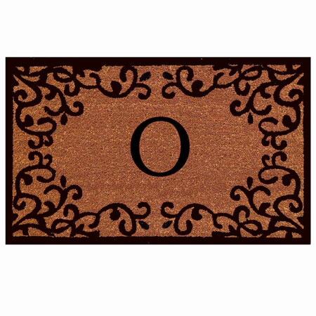 Monogram Door Mat, Natural, Black, 24 in W x 36 in L